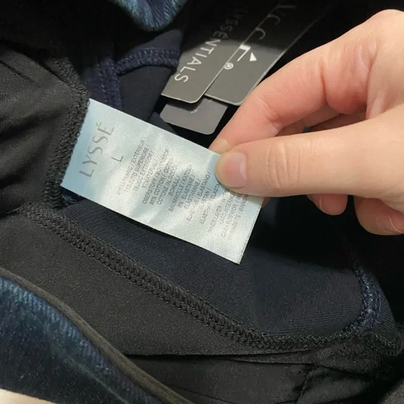 Lysse NEW York dark wash denim wide leg trousers pull-on jeans long inseam large - Picture 9 of 10